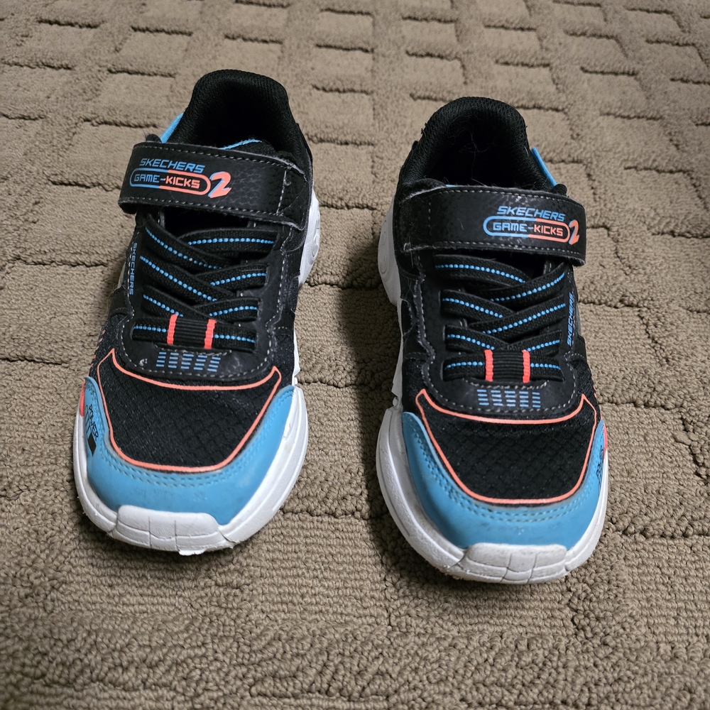 Skechers Kids' Black and Blue Game Kicks Sneakers